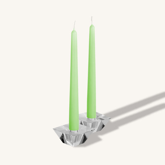 Celery green taper candle, 12 inch, pack of 4