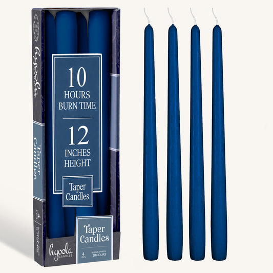 Sapphire Blue Taper Candles - 12 Inch - 4 Pack