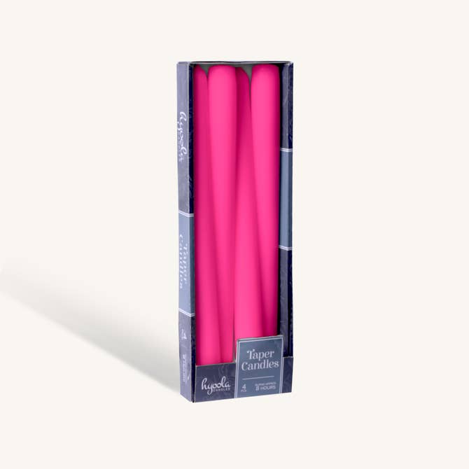 Fuchsia Pink Taper Candles - 12 Inch - 4 Pack