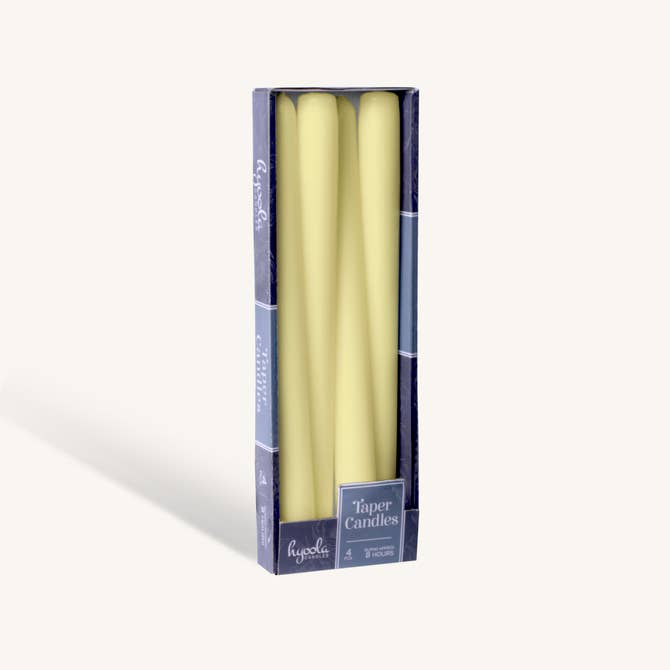 Ivory Taper Candles - 10 Inch - 4 Pack