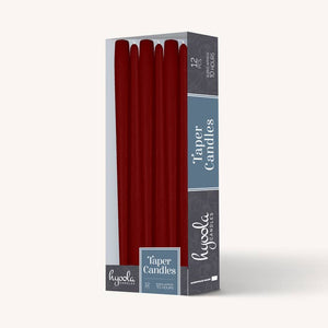 Burgundy Taper Candles - 12 Inch - 12 Pack