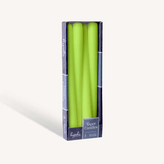 Lime Taper Candles - 12 Inch - 4 Pack