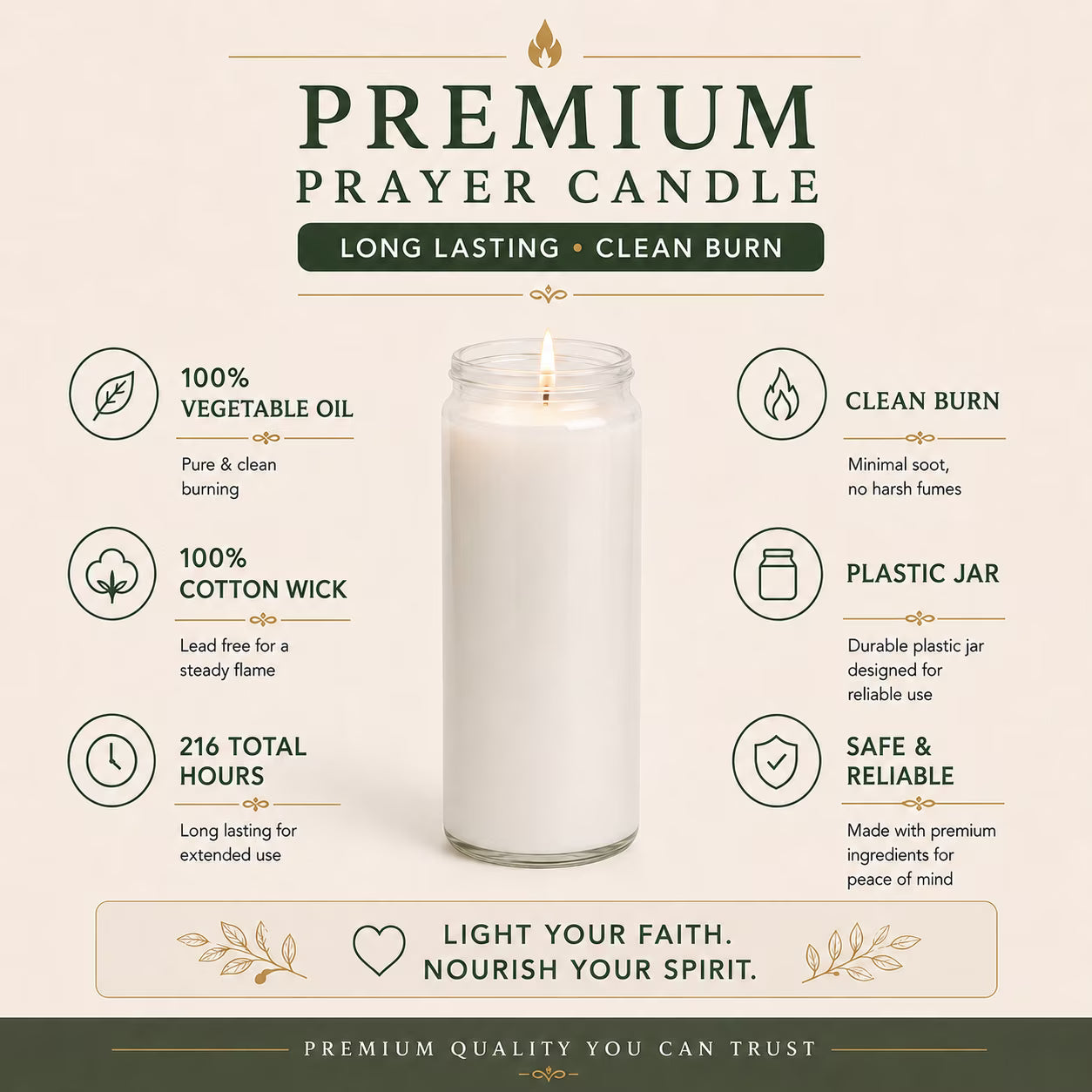 White Emergency, Prayer Candle in Plastic Cup - 9 Day - 10 Pack