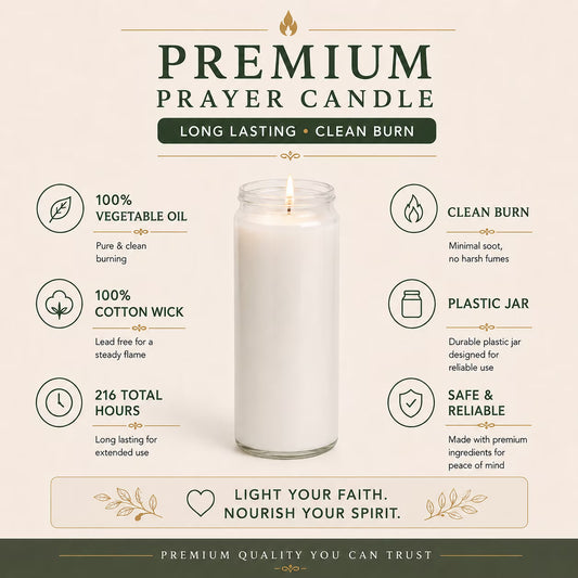 White Emergency, Prayer Candle in Plastic Cup - 9 Day - 10 Pack