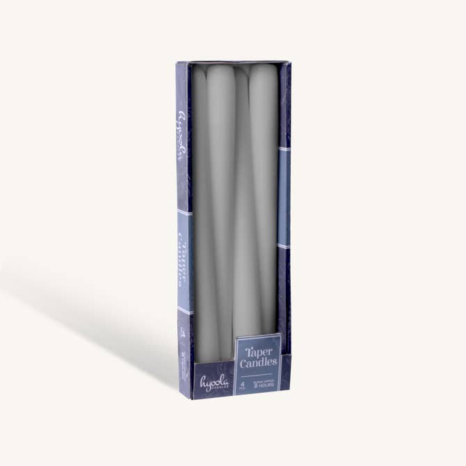 Dark Grey Taper Candles - 10 Inch - 4 Pack