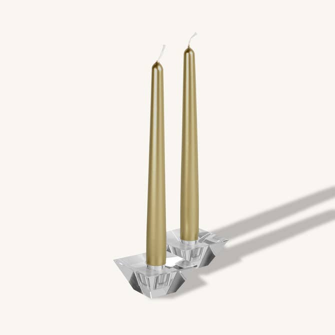 Metallic Cream Gold Taper Candles - 12 Inch - 4 Pack