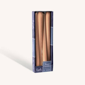 Metallic Copper Taper Candles - 10 Inch - 4 Pack