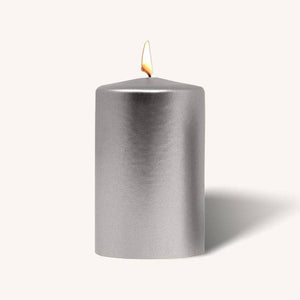 Metallic Silver Pillar Candle - 2.5 x 4" - 6 Pack