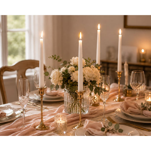 White Taper Candles - 14 Inch - 12 Pack