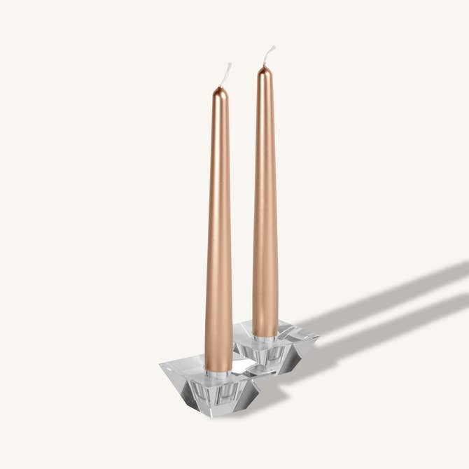 Metallic Copper Taper Candles - 12 Inch - 4 Pack