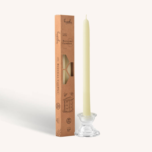 White Beeswax Candles - 12 inch - 4 Pack