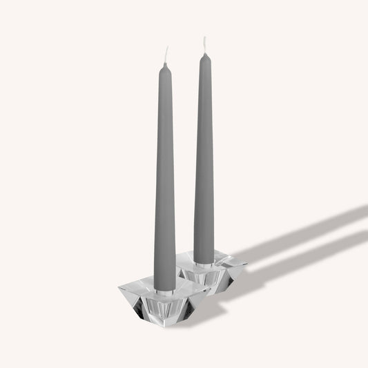 Grey Taper Candles - 10 Inch - 12 Pack