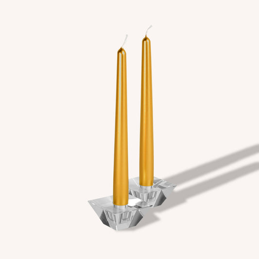 Metallic Gold Taper Candles - 12 Inch - 12 Pack