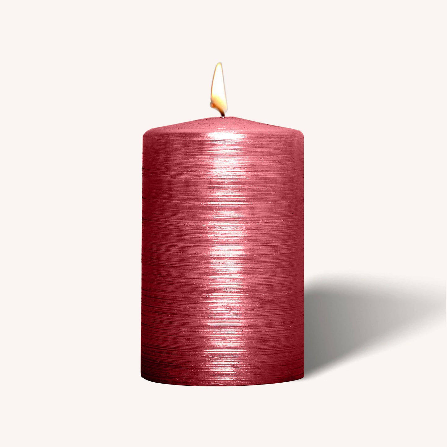 Brushed Metallic Pillar Candles - Red - 2.5" x 4" - 6 Pack