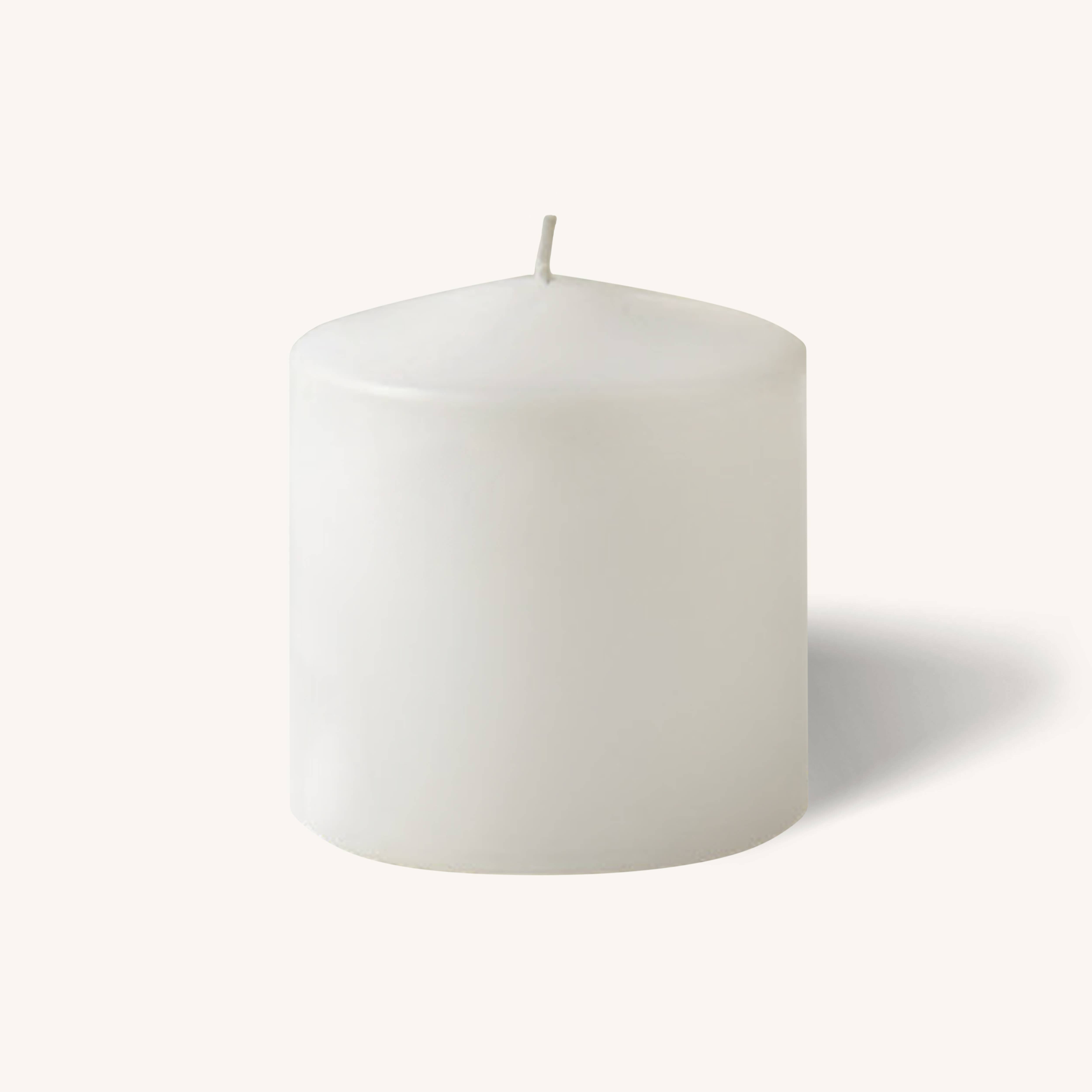 White Pillar Candles - 3" x 3" - 6 Pack