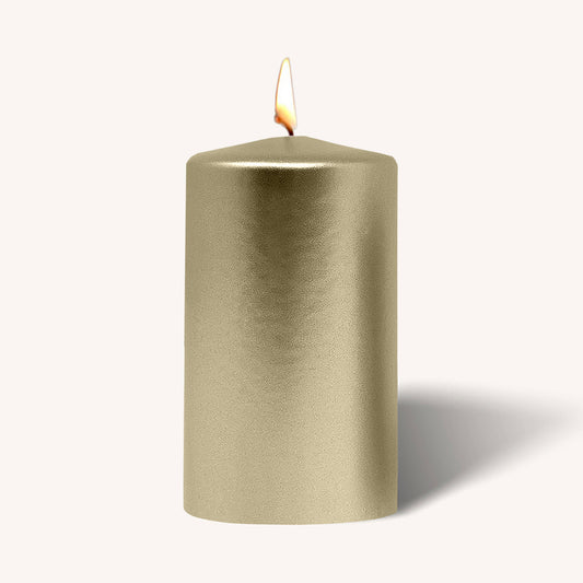Metallic Cream Gold Pillar Candle - 2.75 x 5" - 6 Pack