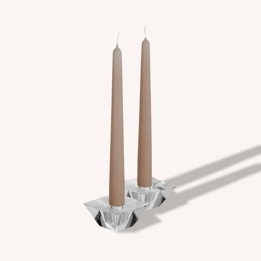 Taupe Taper Candles - 14 Inch - 12 Pack