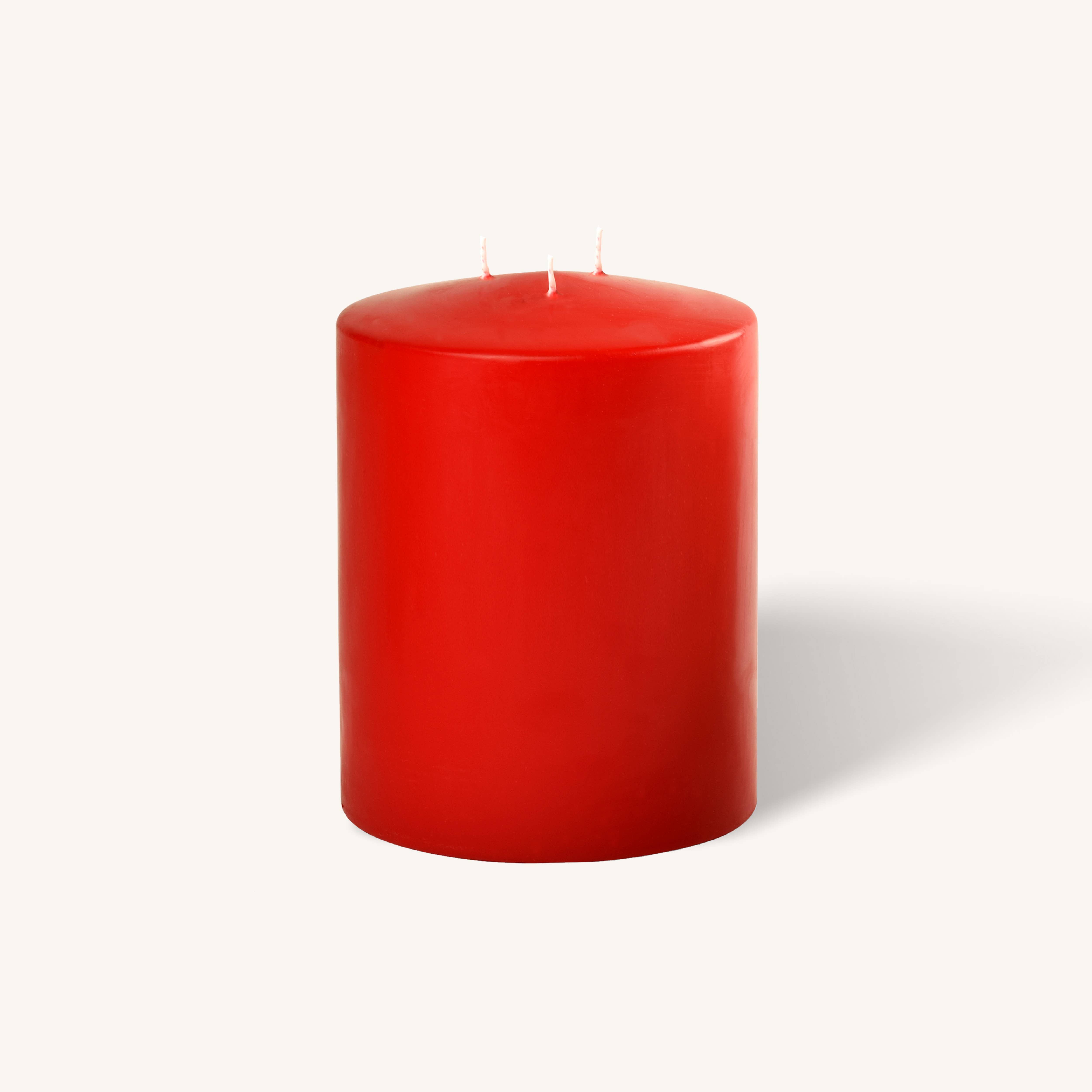 Red 3 Wick Pillar Candle - 4.75" x 6"