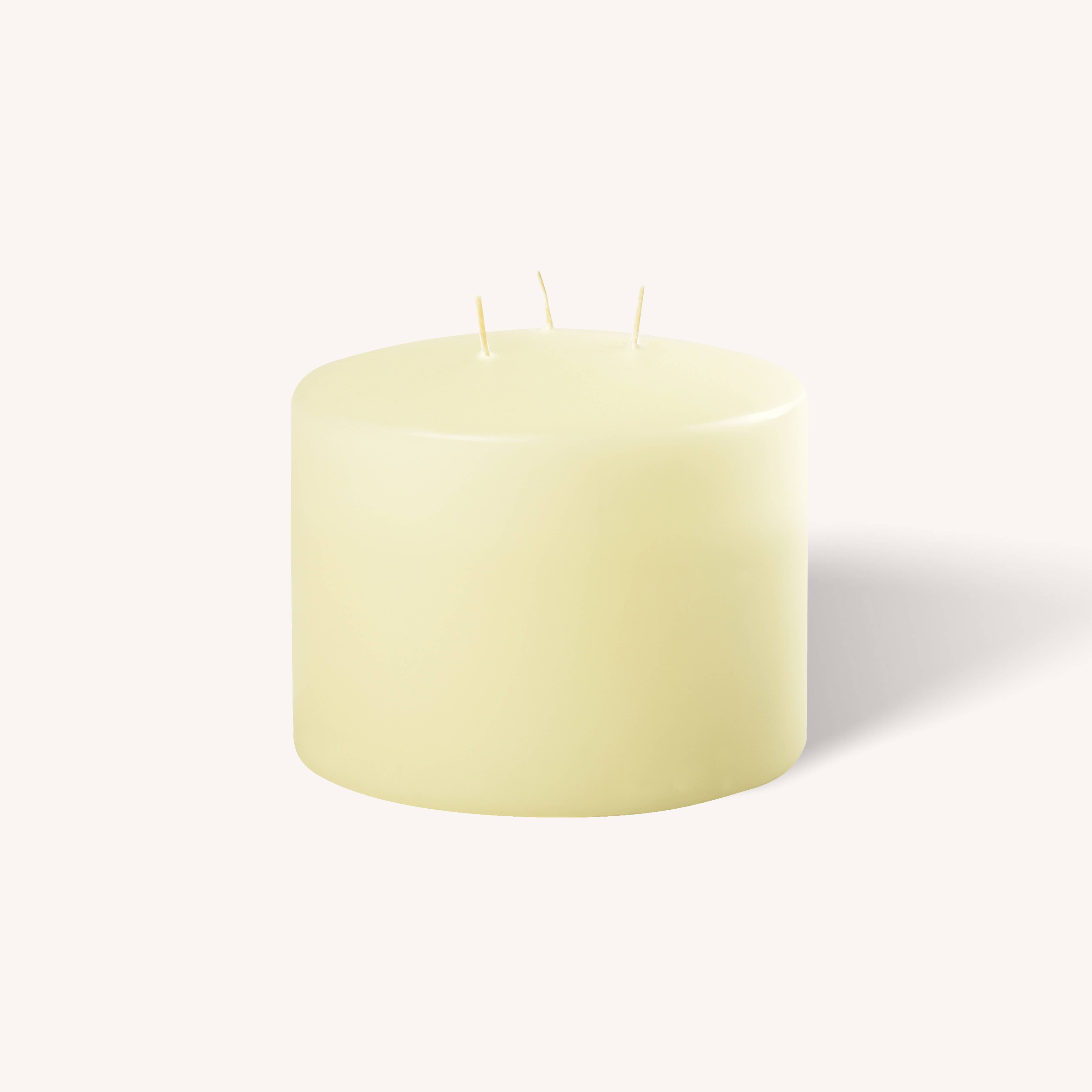 Ivory 3 Wick Pillar Candles - 6" x 4.75"