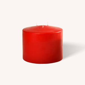 Red 3 Wick Pillar Candles - 6" x 4.75"
