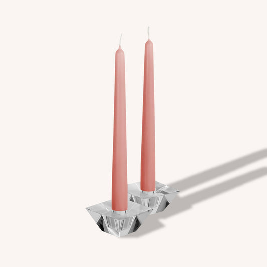 Rose Pink Taper Candles - 14 Inch - 12 Pack