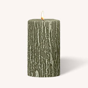 Timberline Pillar Candles - Olive Green - 3" x 5" - 6 Pack