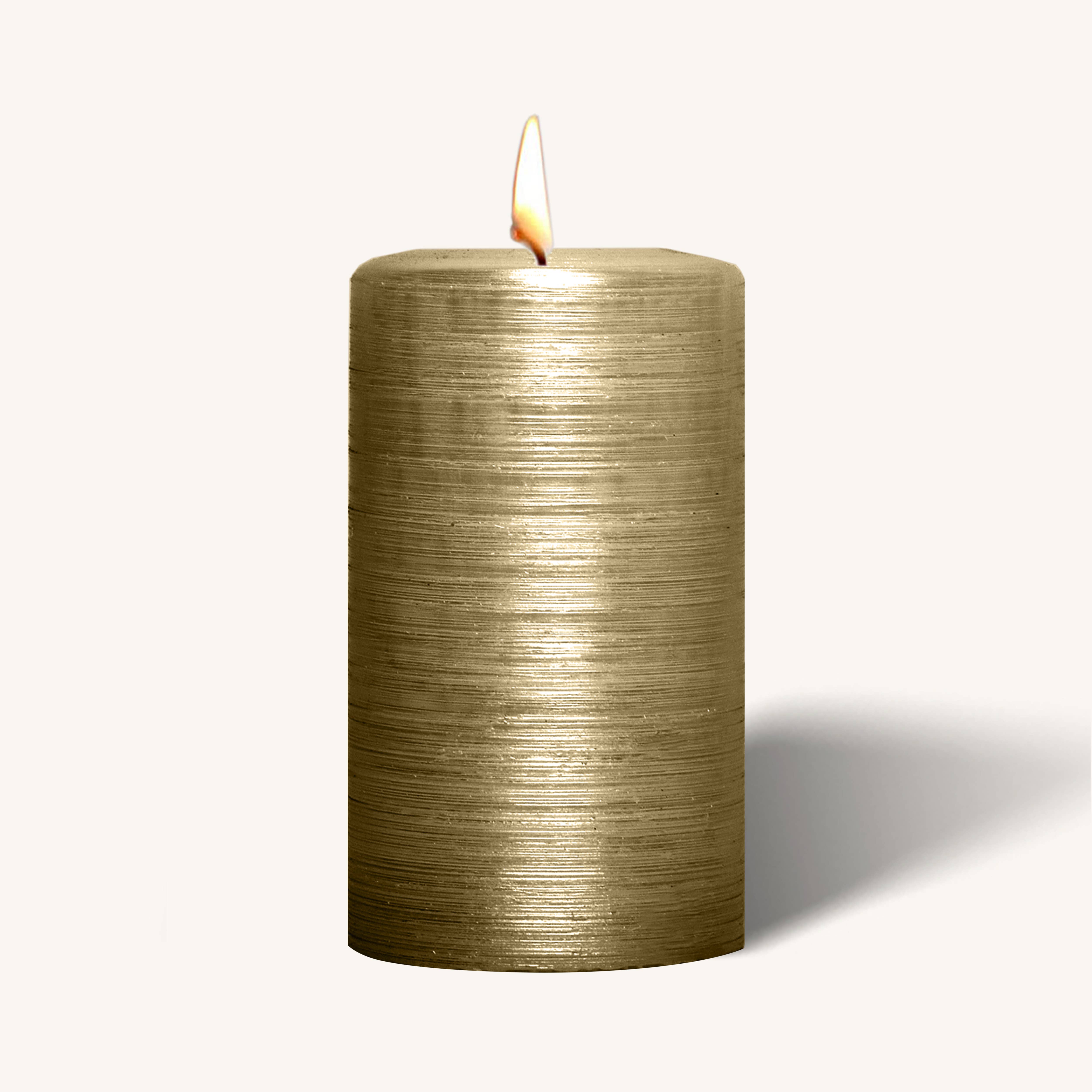 Brushed Metallic Pillar Candle - Antique Gold - 2.7"x5" -6Pk