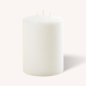 White 3 Wick Pillar Candles - 6" x 8"