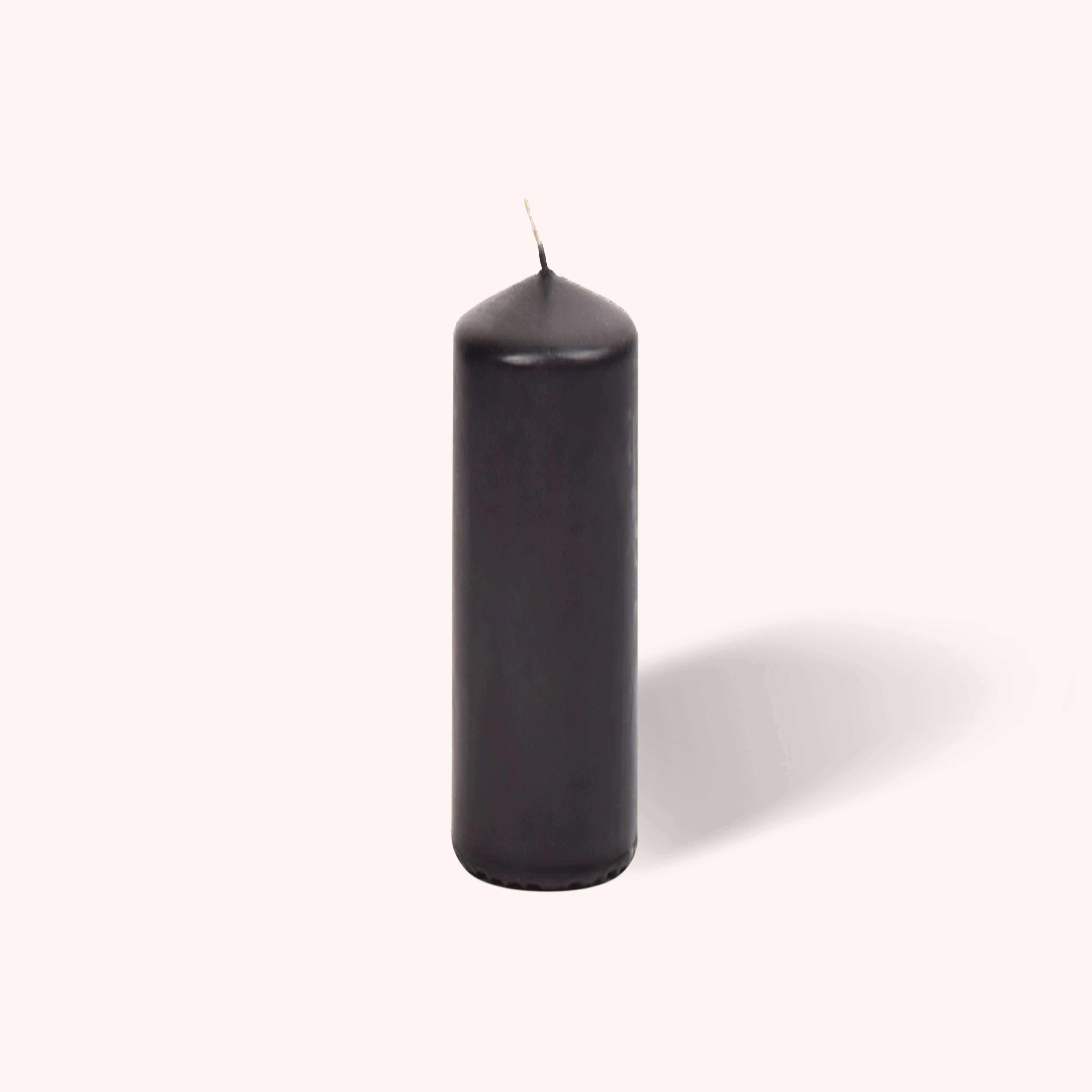 Black Pillar Candles - 2" x 9" - 4 Pack