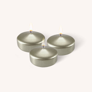 Floating Candles - Metallic Titan - Medium - 10 Pack