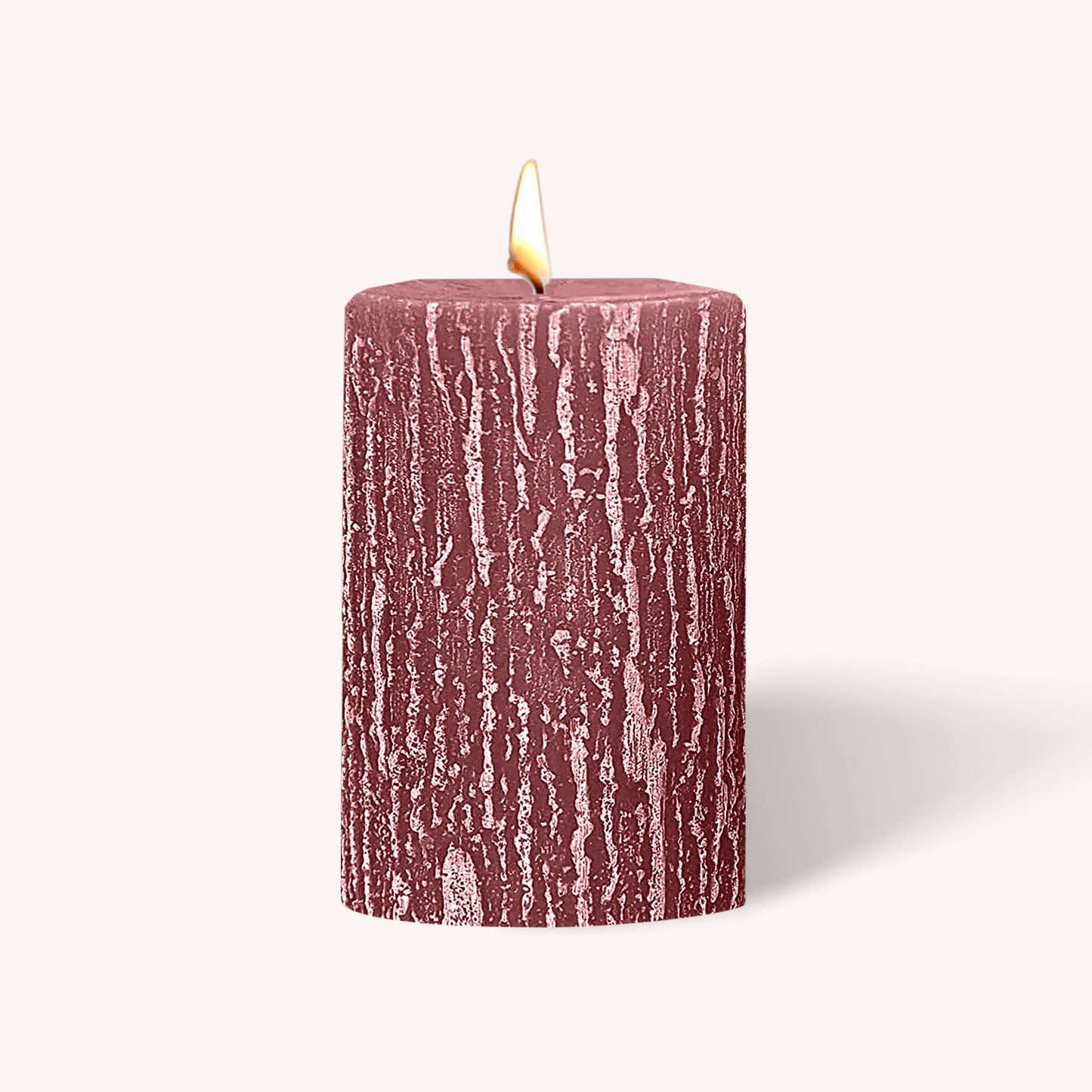 Antique rose pillar candle, 2.5 inch by 3 inch, pack of 6