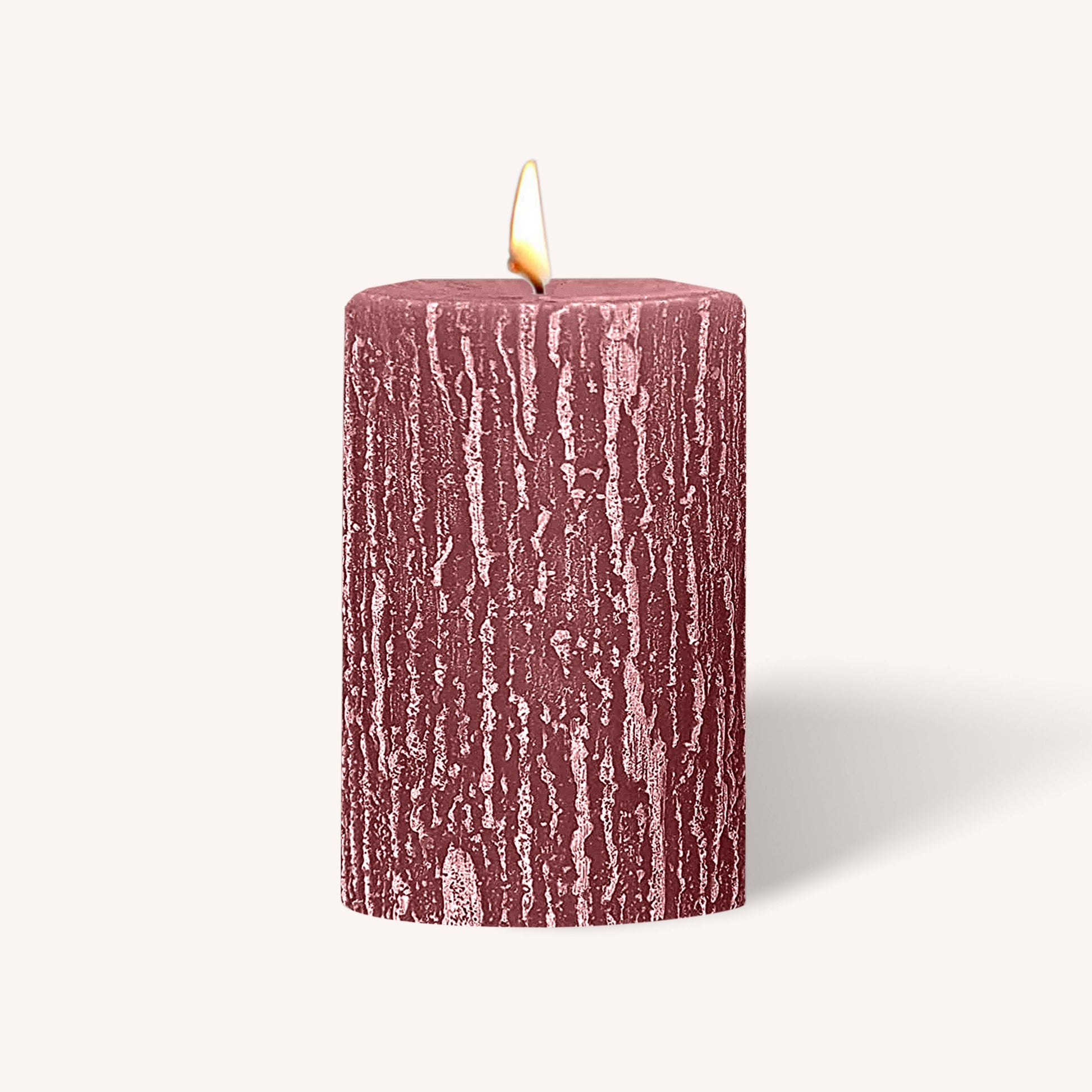 Antique rose pillar candle, 2.5 inch by 3 inch, pack of 6