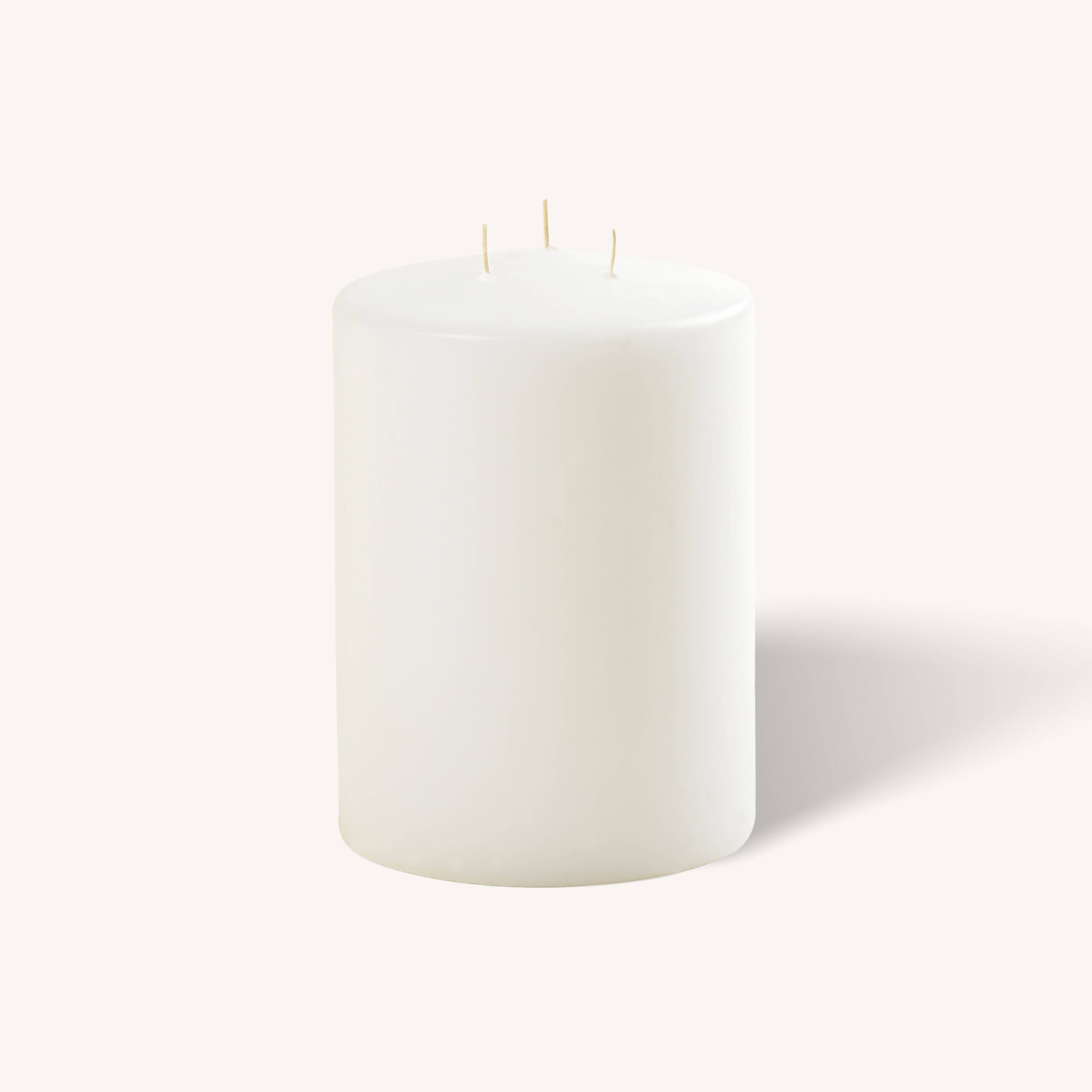 White 3 Wick Pillar Candle - 4.75" x 6"