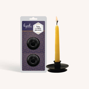Self Standing Safety Candle Holder - Black - 3/4" Dia. -2 Pk
