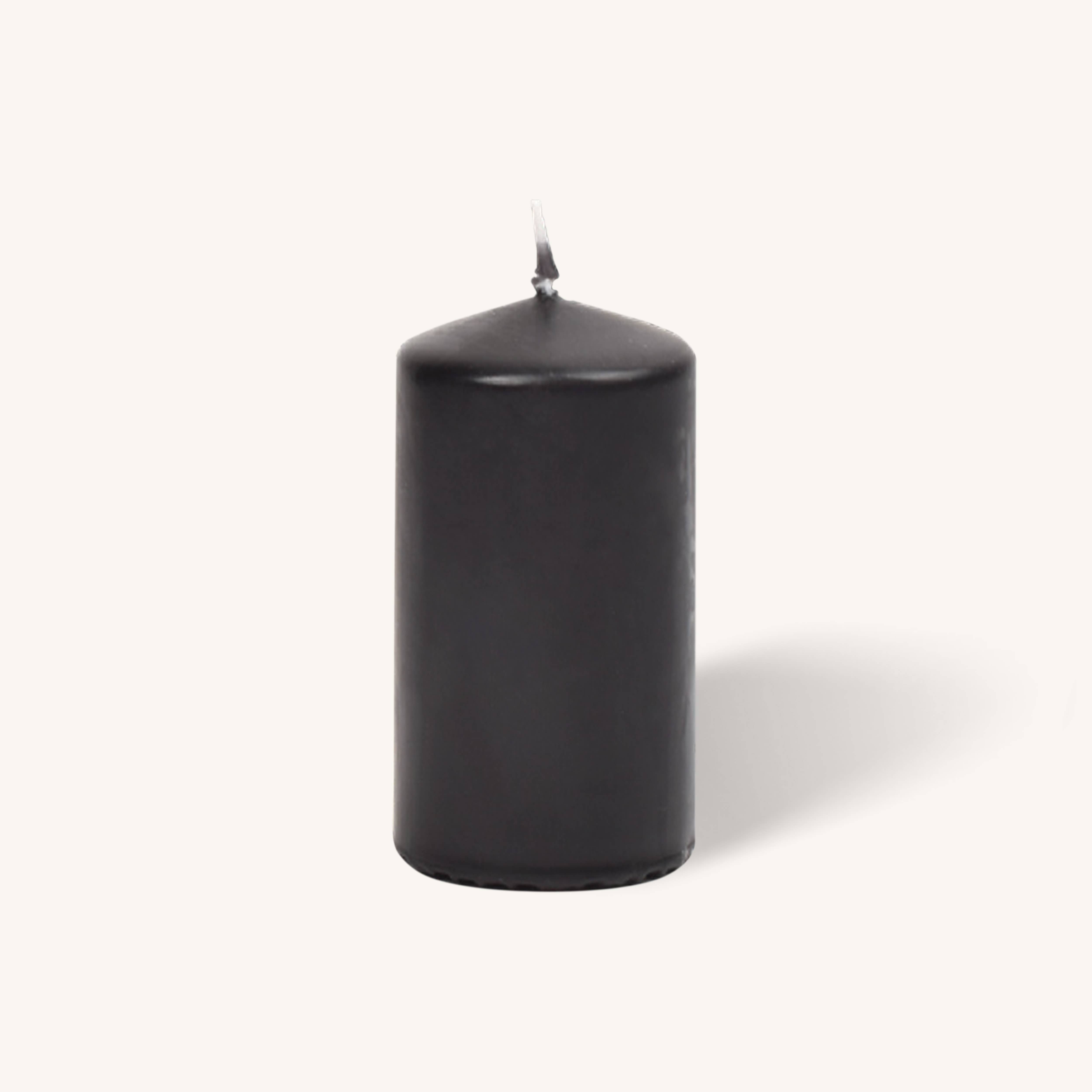Black Pillar Candles - 2" x 4" - 4 Pack