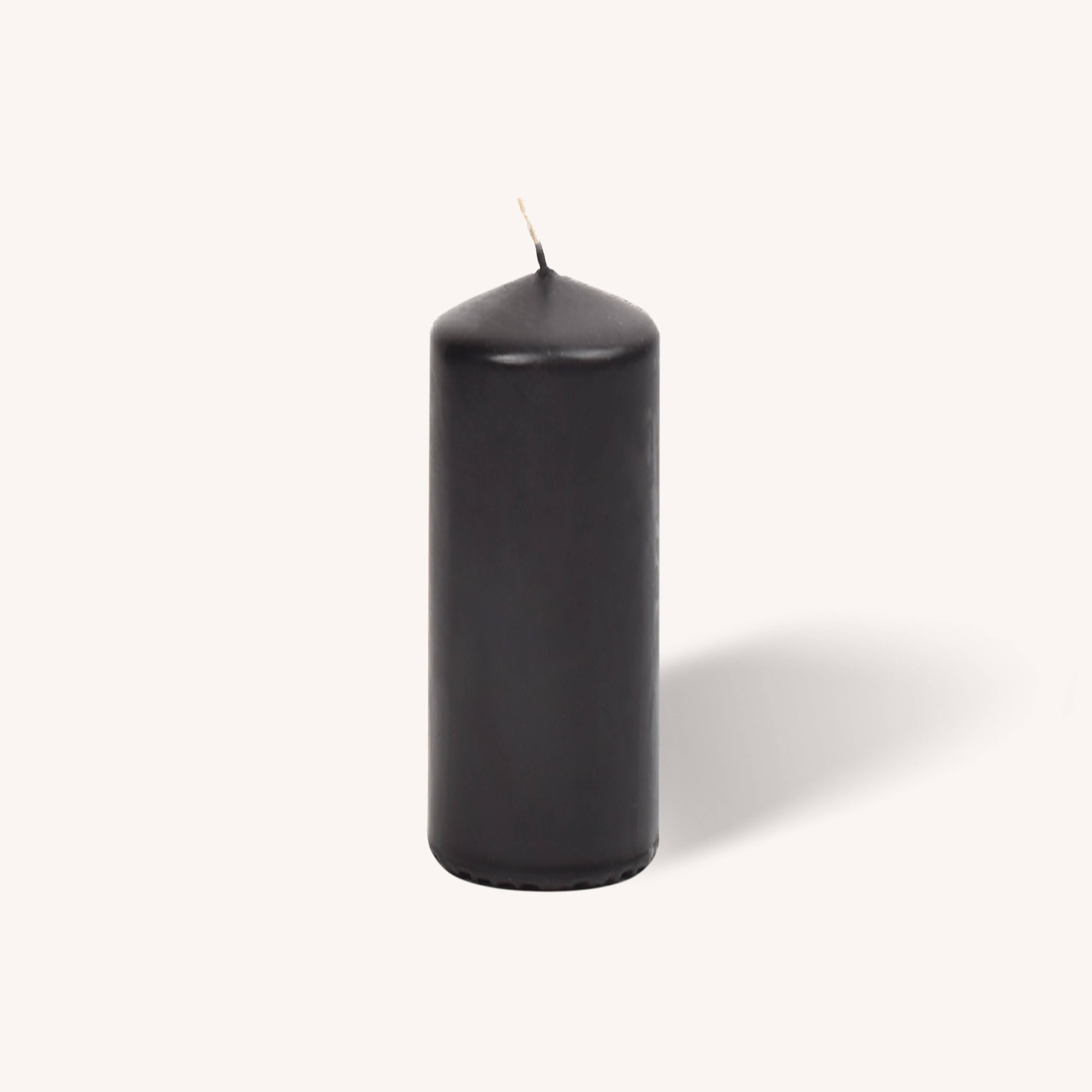 Black Pillar Candles - 2" x 6" - 4 Pack