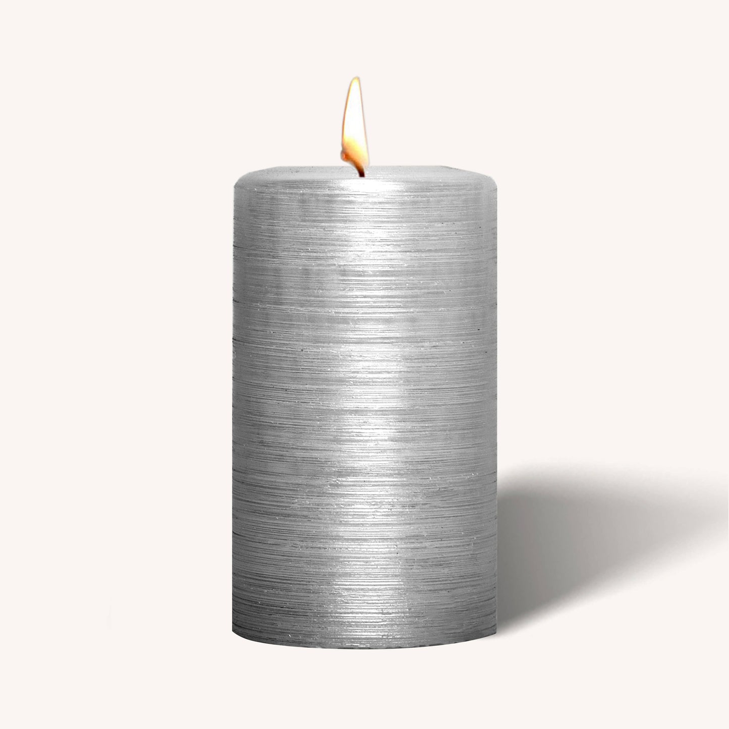 Brushed Metallic Pillar Candles - Titan - 2.7" x 5" - 6 Pack