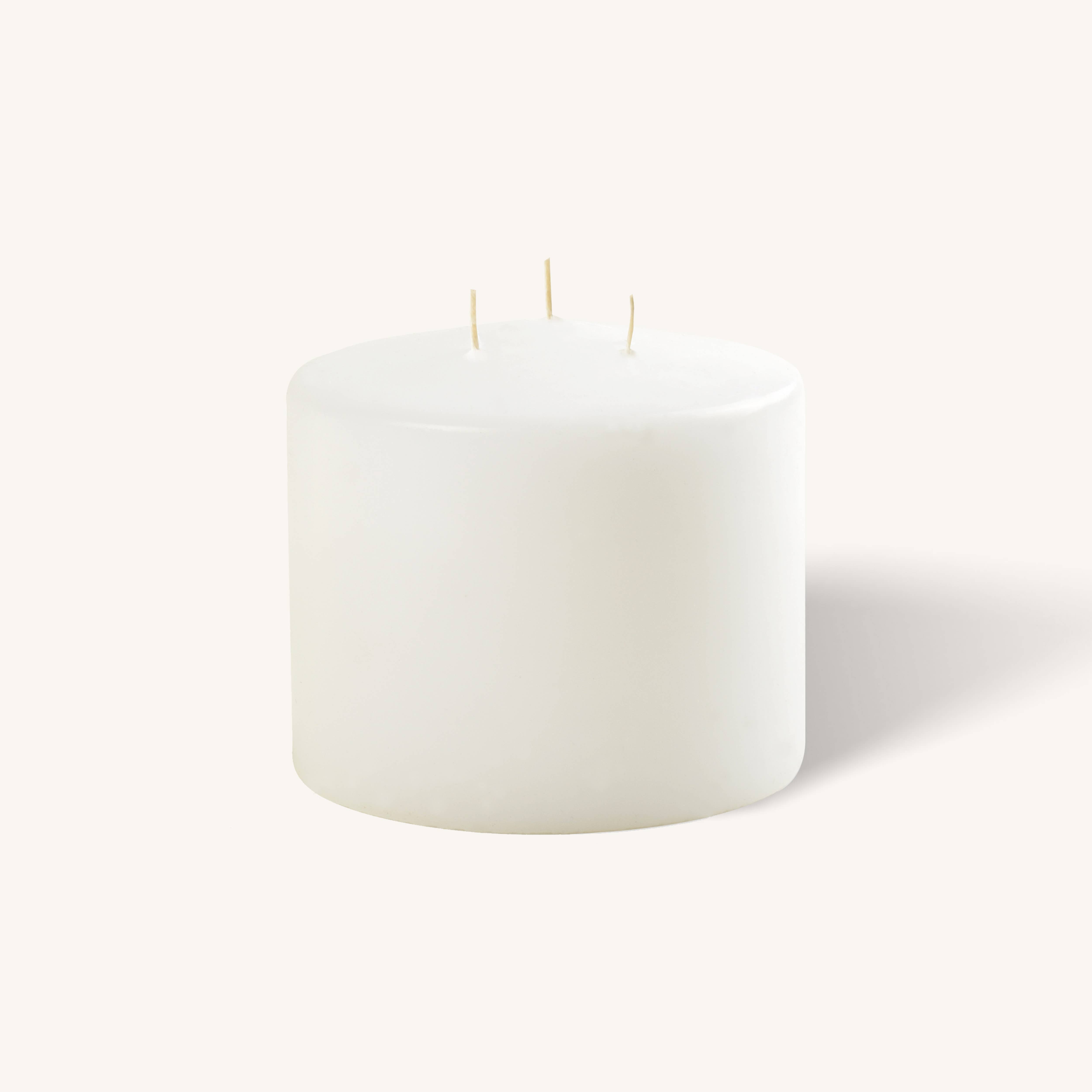 White 3 Wick Pillar Candles - 6" x 4.75"