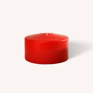 Red 3 Wick Pillar Candles - 6" x 3"
