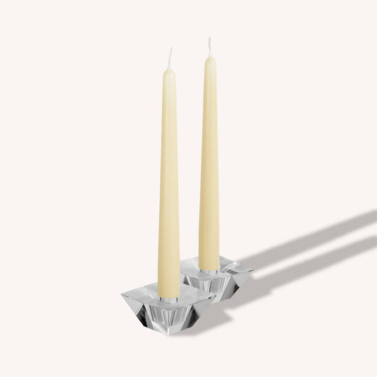 Wool White Taper Candles - 10 Inch - 12 Pack