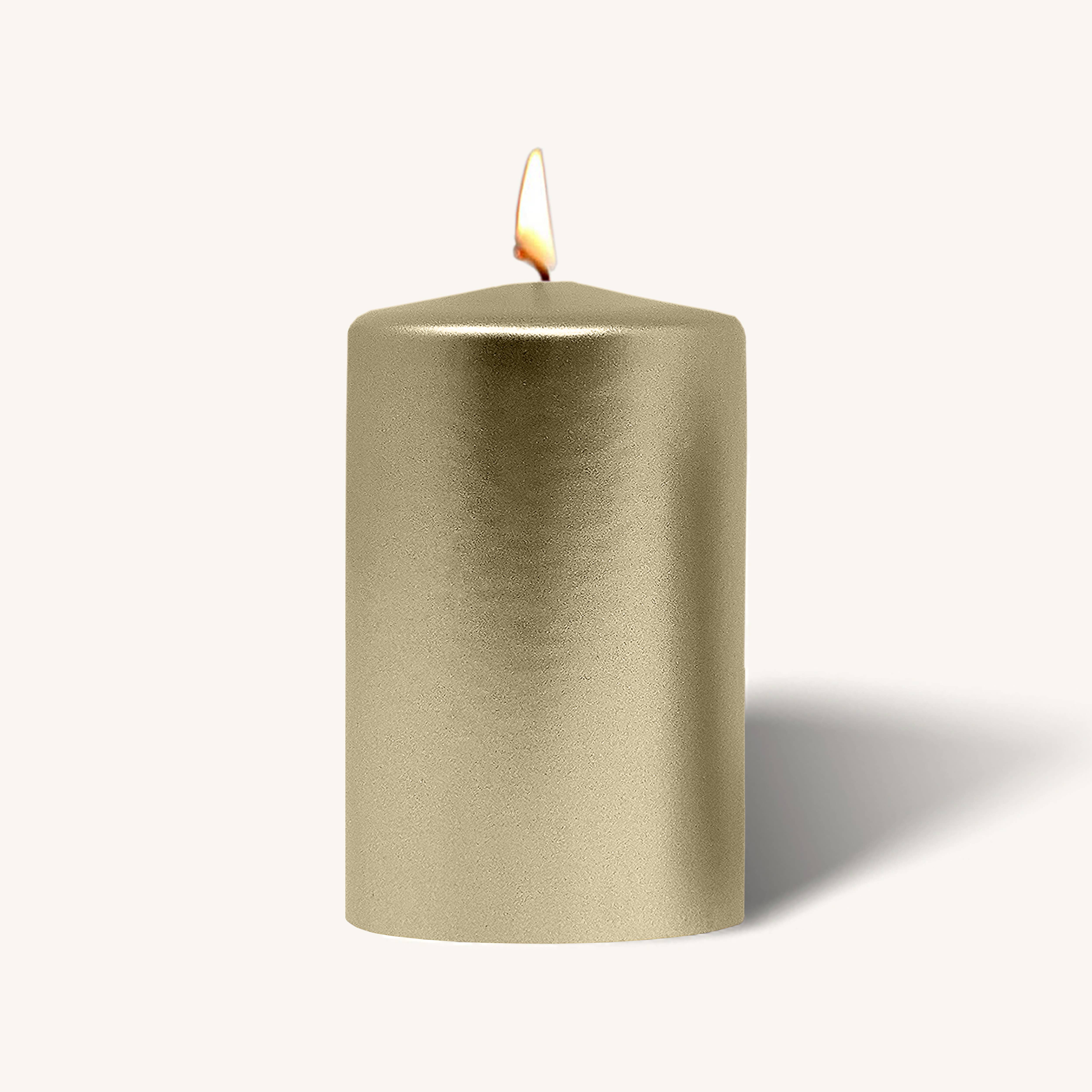 Metallic Cream Gold Pillar Candle - 2.5 x 4" - 6 Pack