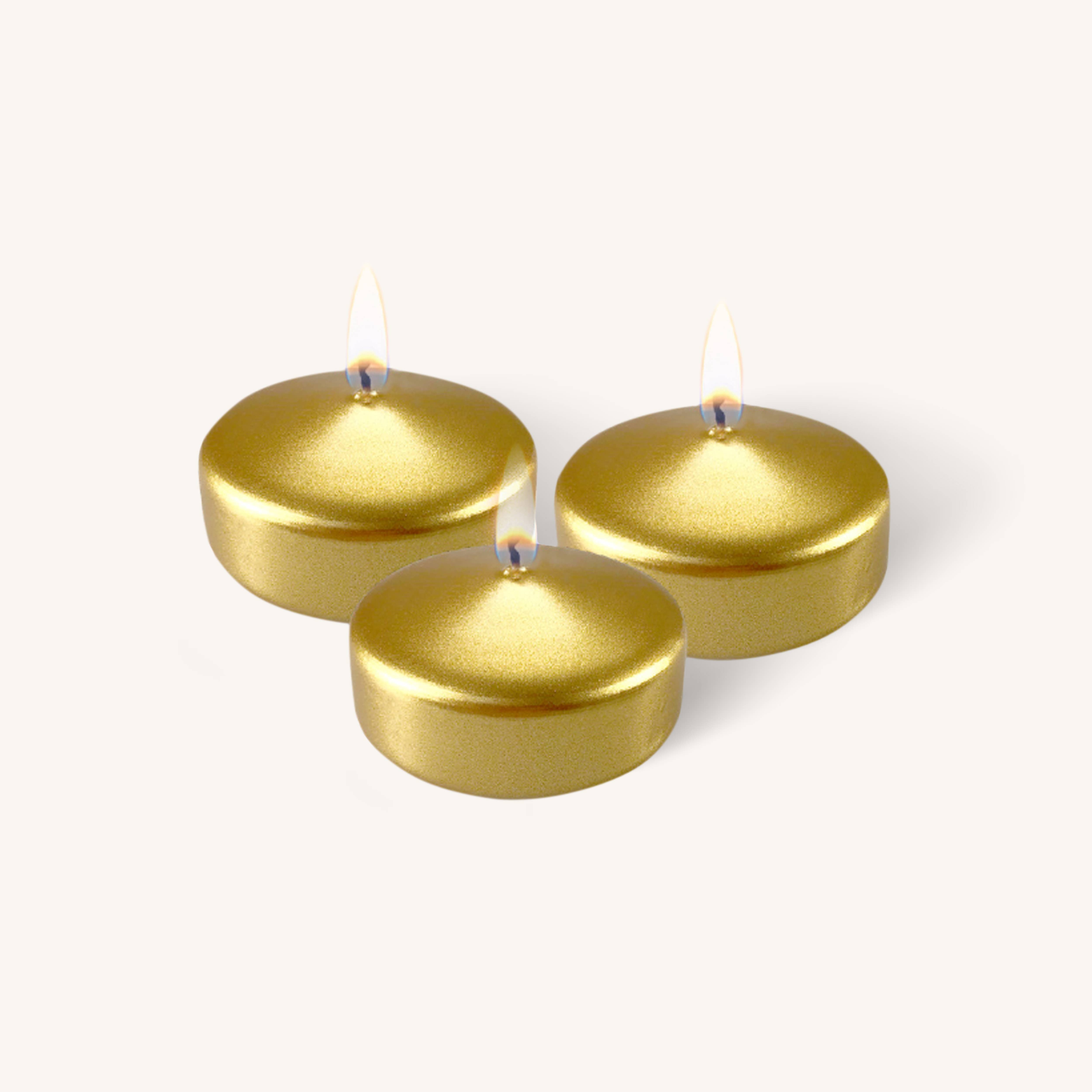 Floating Candles - Metallic Gold - Medium - 10 Pack