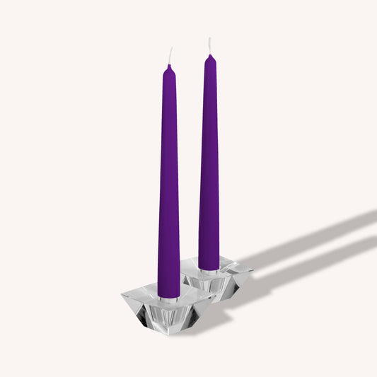 Purple Taper Candles - 14 Inch - 12 Pack