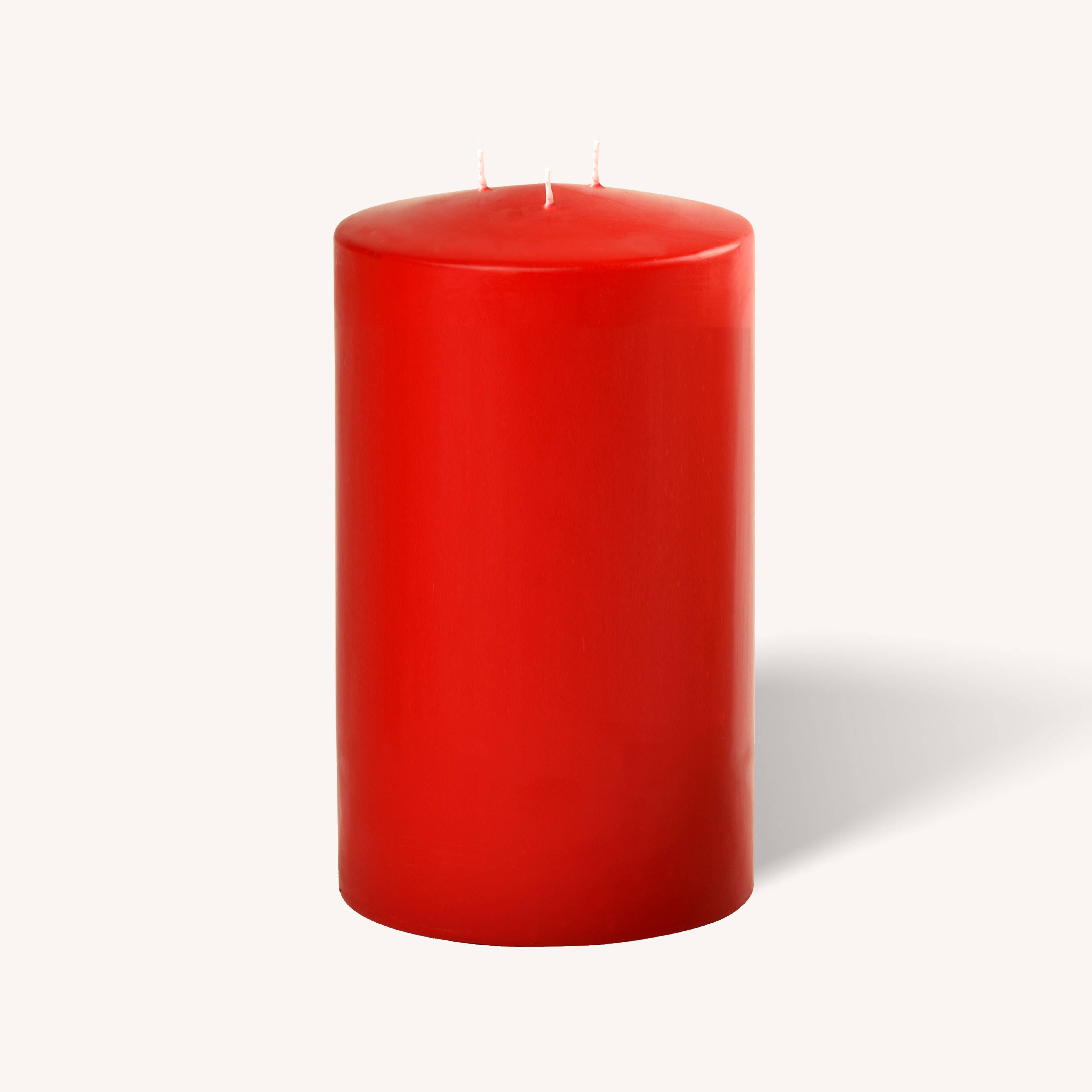 Red 3 Wick Pillar Candles - 4.75" x 8"