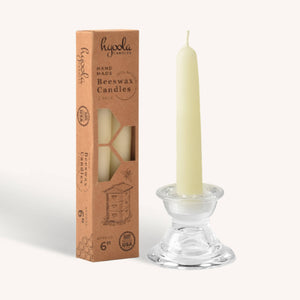 White Beeswax Candles - 6 inch - 2 Pack