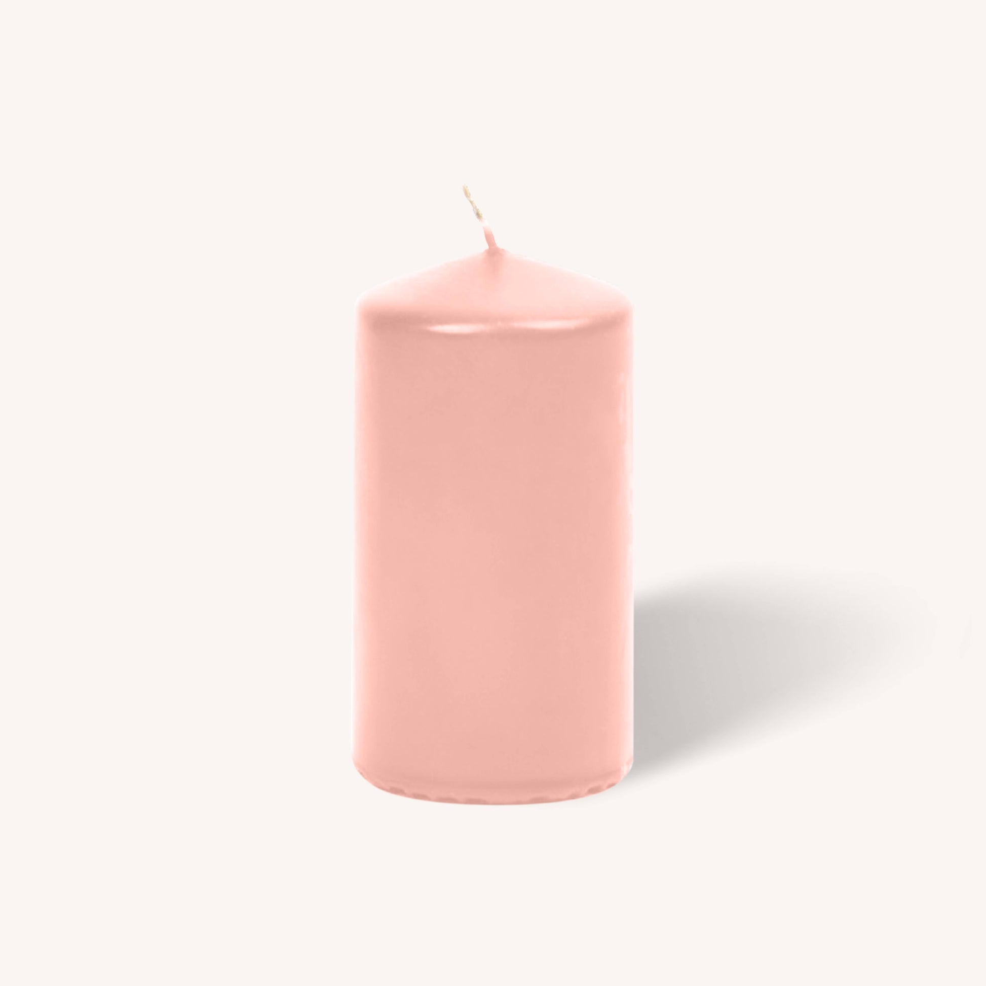 Rose pink pillar candle, 3 inch by 6 inch, pack of 6