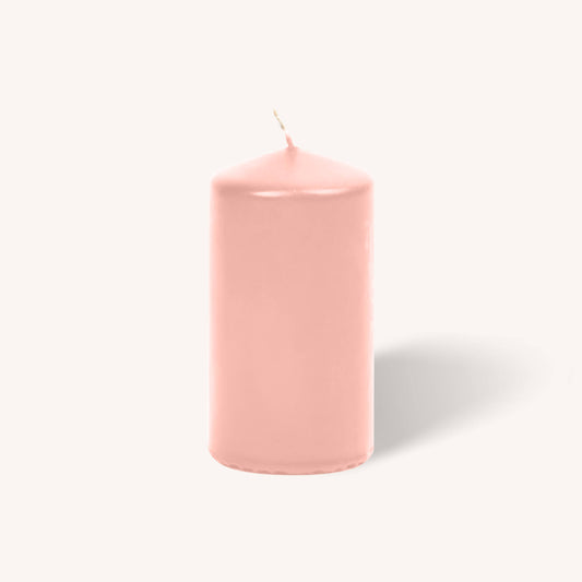 Rose Pink Pillar Candles - 3" x 6" - 6 Pack