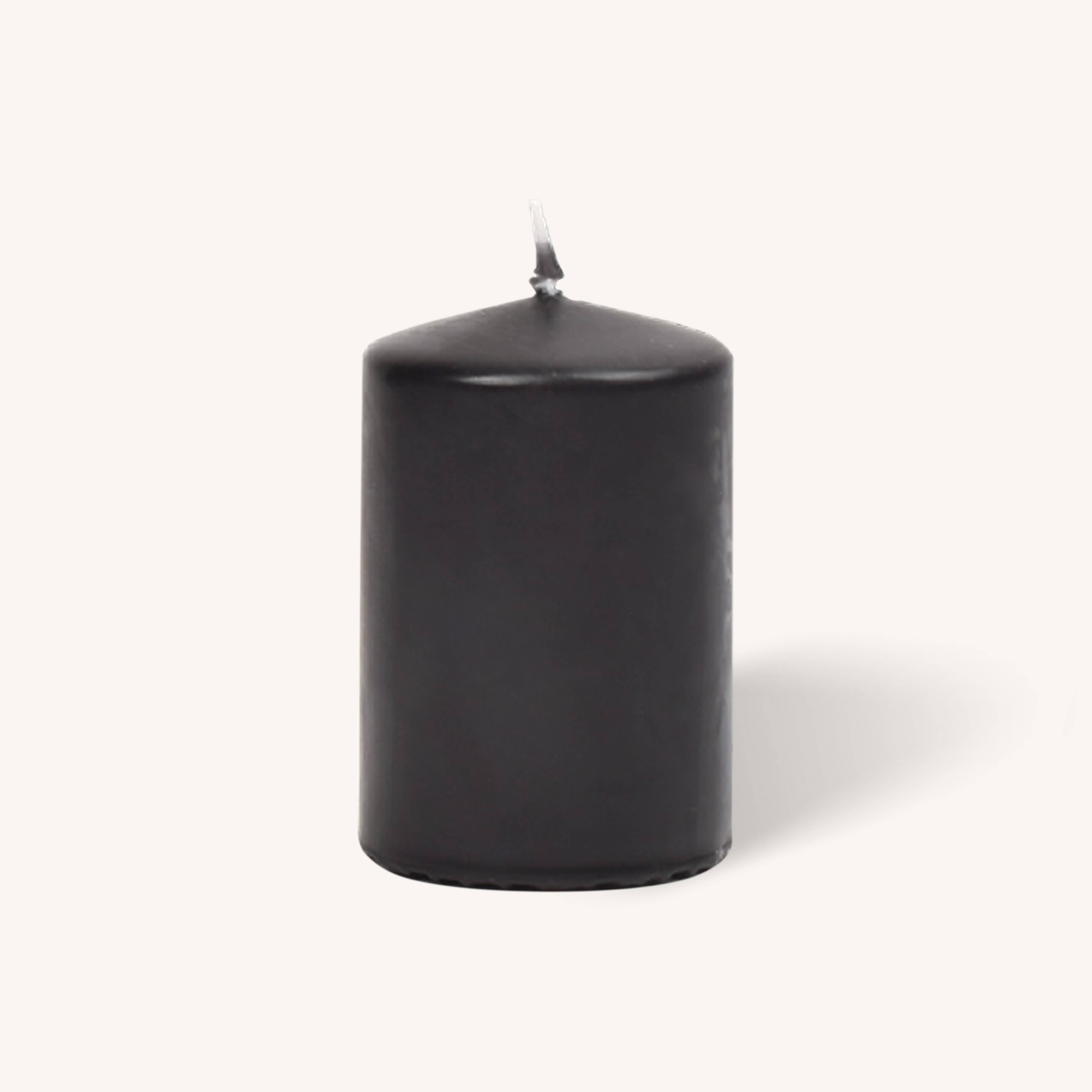 Black Pillar Candles - 2" x 3" - 4 Pack