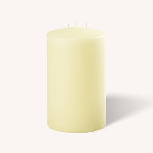 Ivory 3 Wick Pillar Candles - 4.75" x 8"