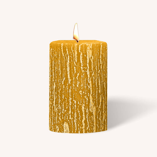 Timberline Pillar Candles - Mustard - 2.5" x 3" - 6 Pack